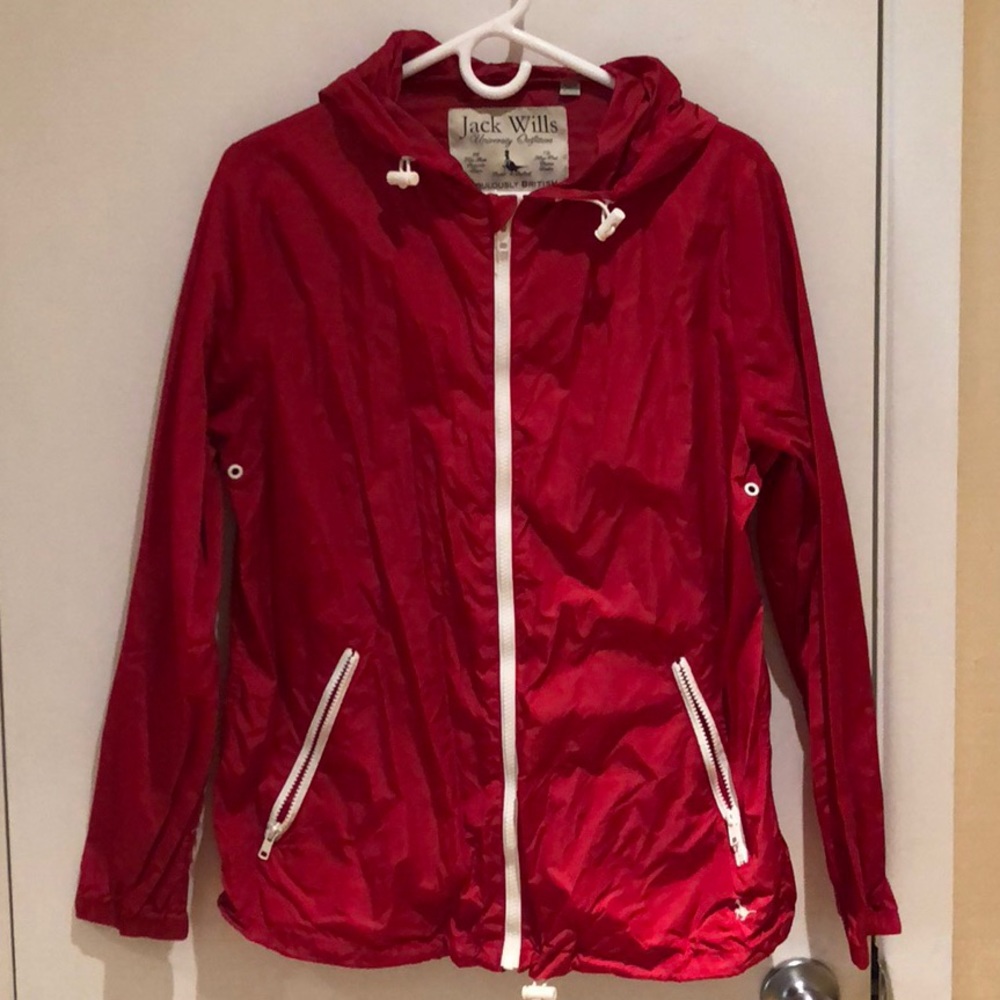 Red rain jacket